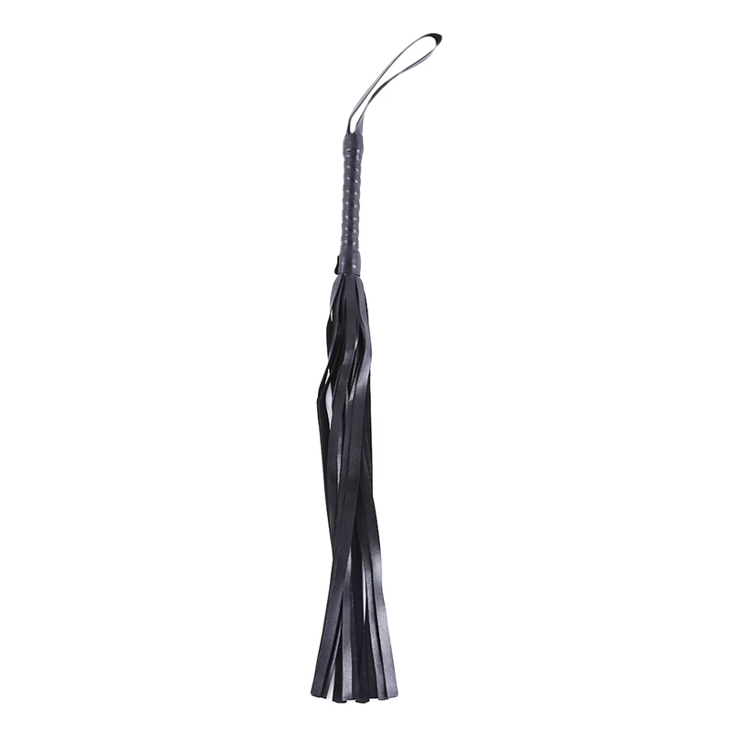 High Quality Pu Leather Pimp Whip Racing Riding Crop Party Flogger Hand Cuffs Queen Black Horse Riding Whip