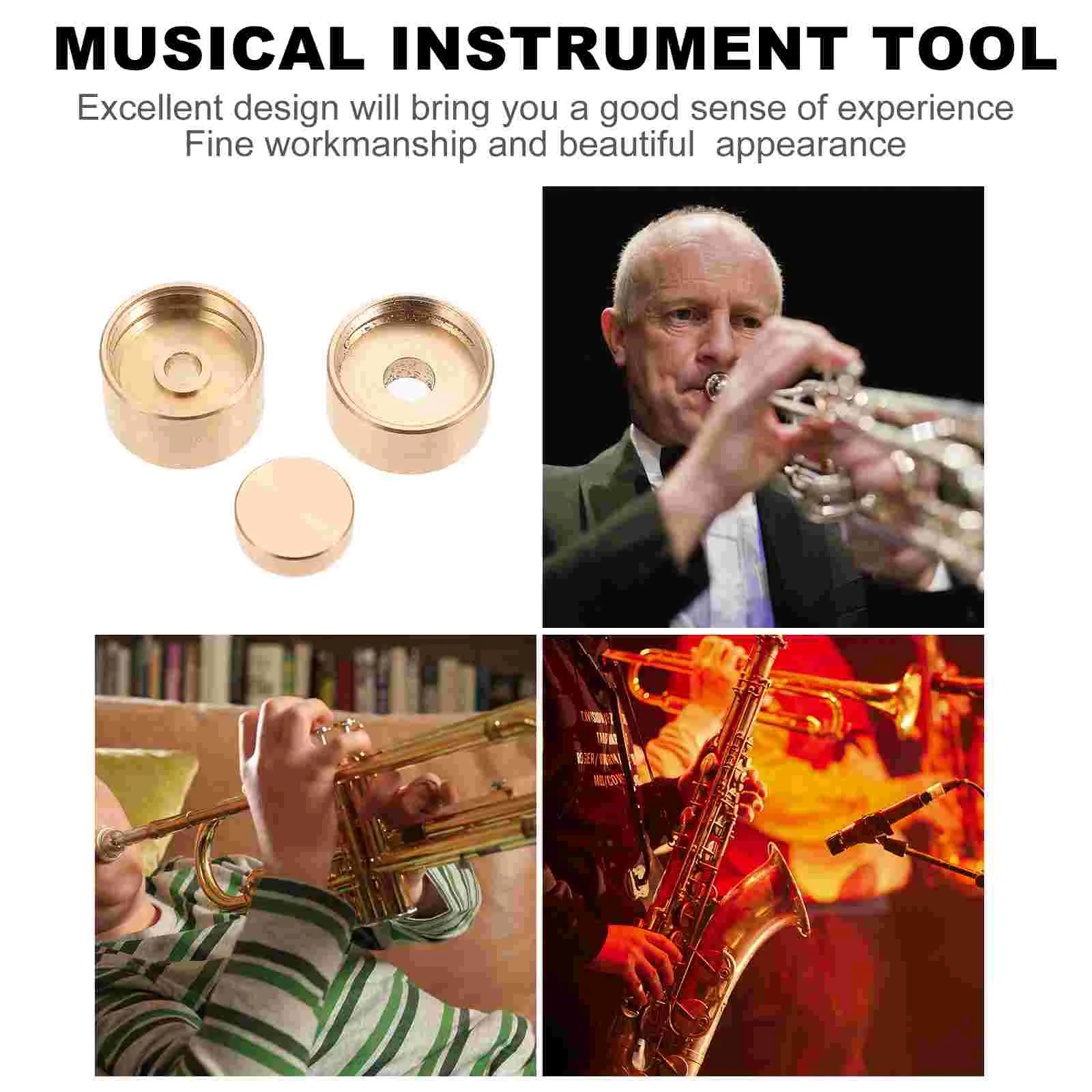 Pequena tampa superior e inferior de cobre trompete botão fivela instrumento botões de dedo acessórios musicais acessório imprensa mini