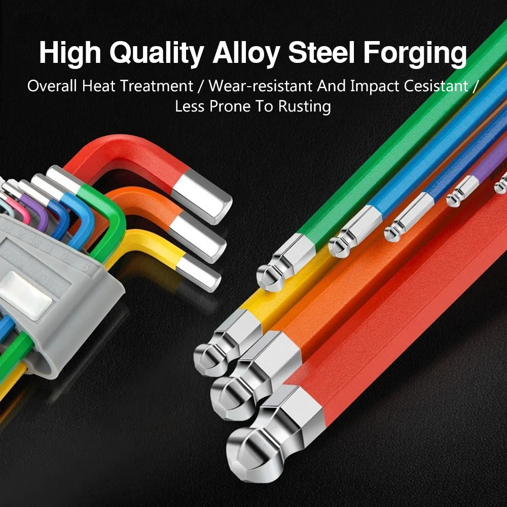 Inner hexagonal wrench universal set inner hexagonal screwdriver 6-corner tool colorful hexagonal extended hexagonal multi-funct