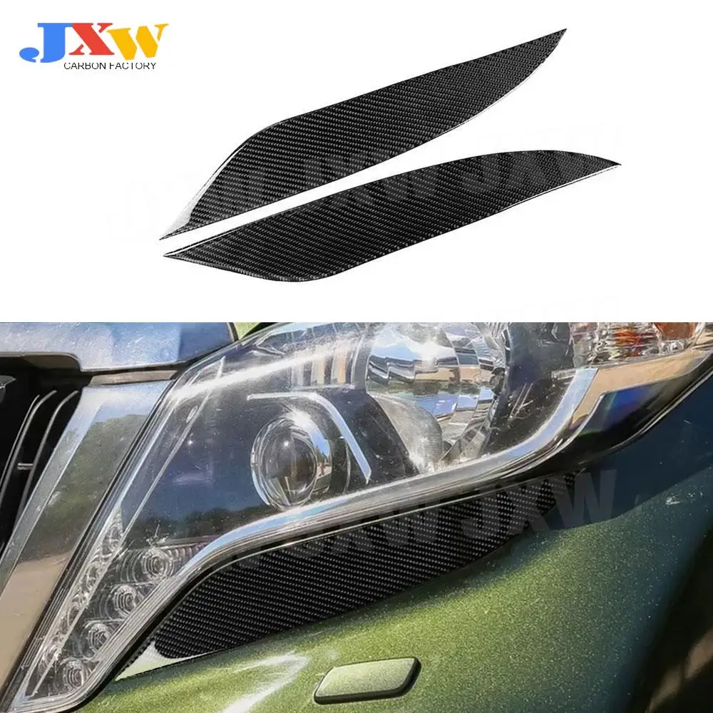 

Carbon Fiber Front Lamp Headlight Lower Eyelids Trim Cover Stickers For Toyota Land Cruiser Prado 2014-2017 Exterior Accessories