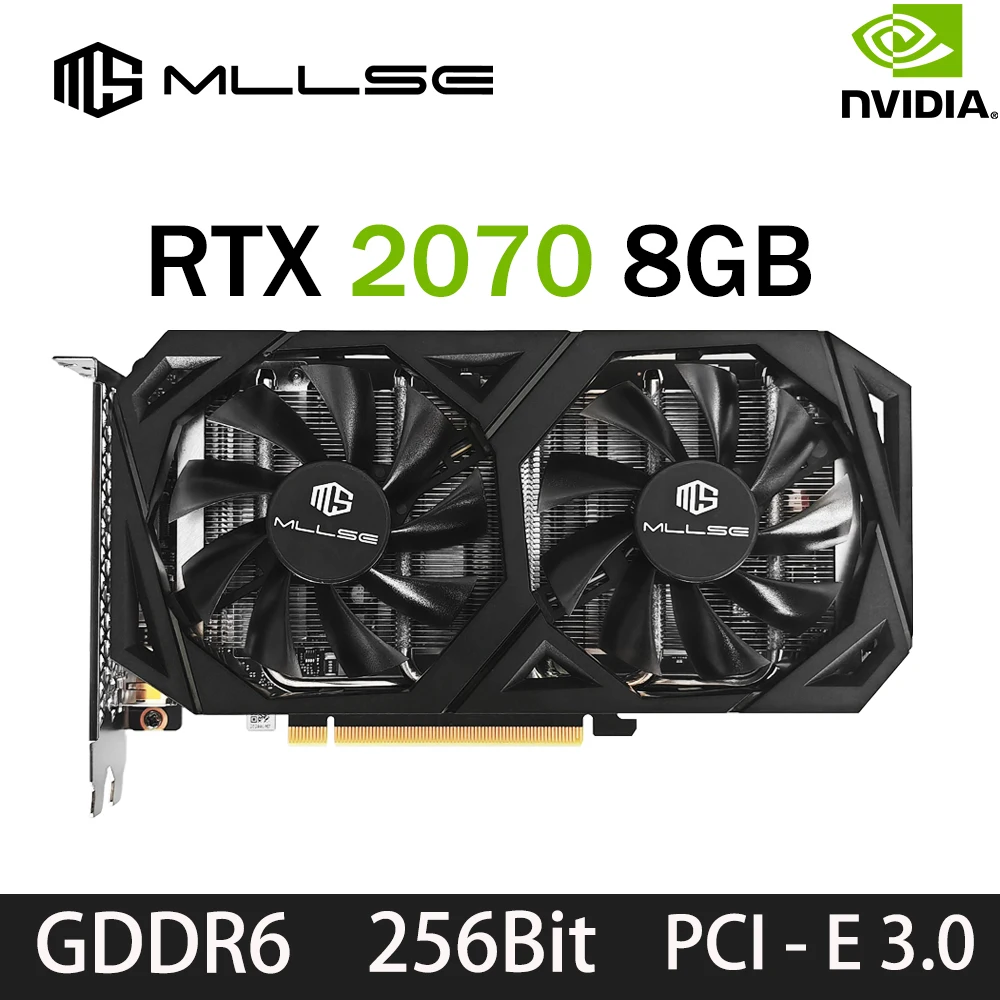 

Mllse RTX 2070 8GB Video Card Graphics Card GDDR6 256Bit PCIE PCI-E3.0 16X 1470MHz 2304units DP*3 rtx 2070 8G Gaming