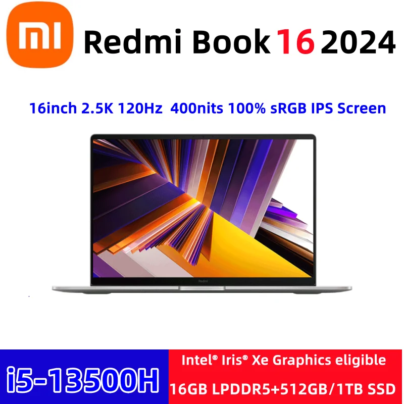 

New Xiaomi RedmiBook 16 2024 Laptop 13th i5-13500H/16GB DDR5 512GB /1TB SSD 16 inch 2.5K 120Hz business office Notebook PC