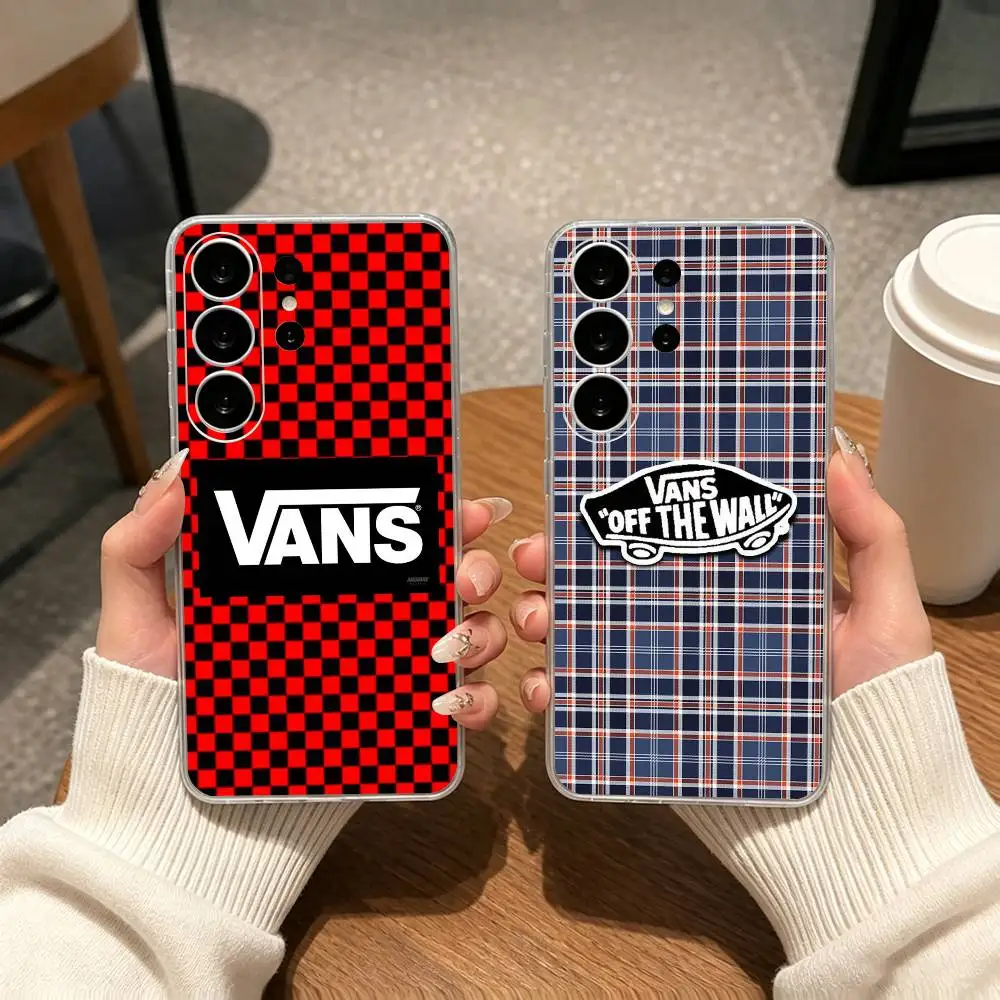 Fashion vans-es logo  Phone Case For Samsung S25,S24,S21,S22,S23,S30,Ultra,S20,Plus,Fe Transparent Cover