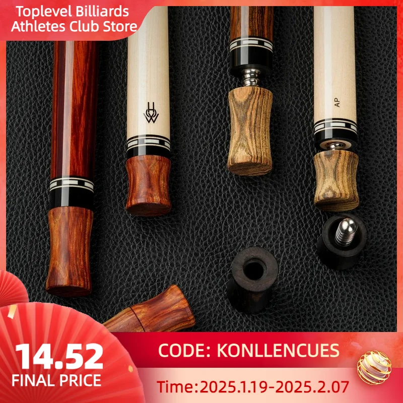 Billiards Joint Protector Radial Pin, Wavy Pin, Uni-Loc Joint Caps,Solid Ebony Rosewood, Pool Accessories, 5/16*14 3/8*11 3/8*10