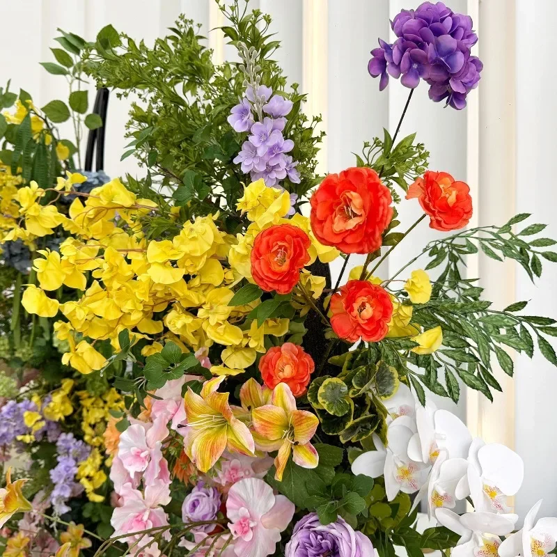 تشكيلة زهور على شكل قوس قوقة الغابة الرعوية، حفل المقتراح خلفية نافذة الزفاف #5