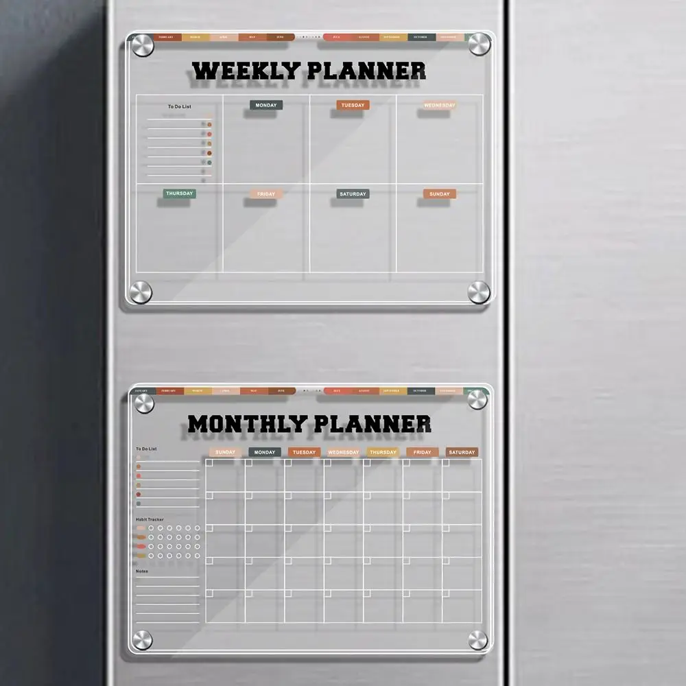 Accessories Reusable Magnetic Acrylic Calendar Universal Easy Erase Planner Calendar Durable Weekly Planner