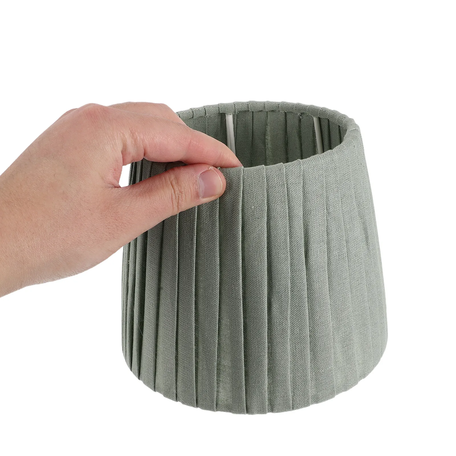 Small Fabric Lamp Shade Green Pleated for Bedside Desk Nightstand Lamps Spider Fitter Decorative Replacement Lamp Shades