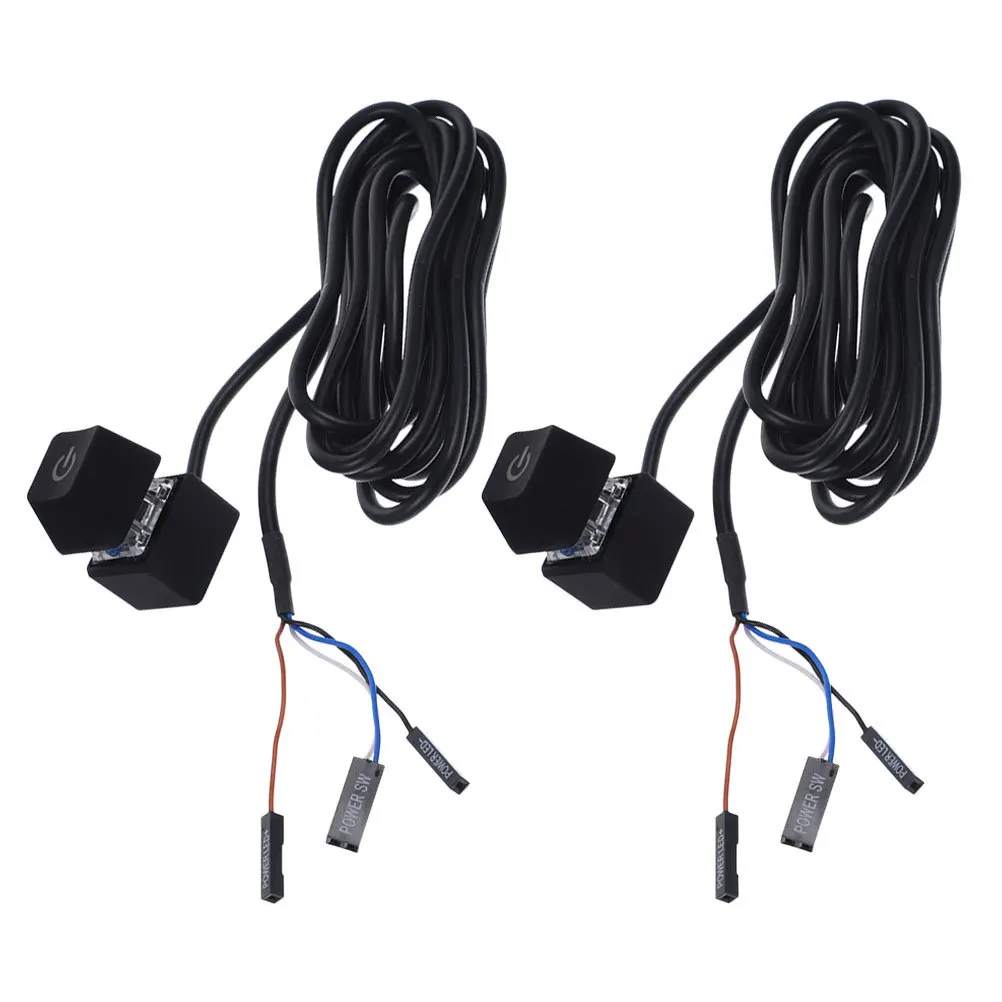 

2pcs Pc Power Button Extension Cable For Desktop Computer Case Motherboard Power Supply Control Long Cord Pc Accessories