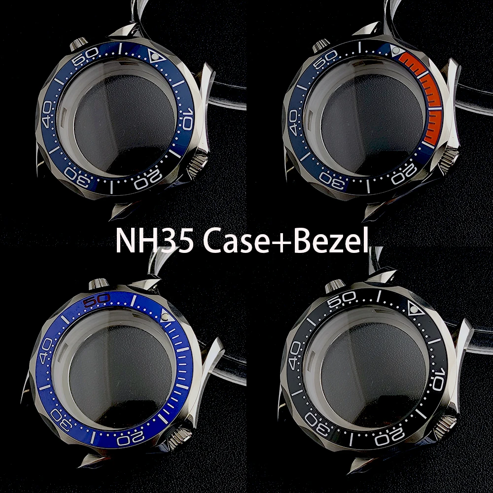 NH35 حافظة 42 ملم حافظة زجاجية ألكسندر ساعة رجالية من الفولاذ المقاوم للصدأ قابلة للطي بإبزيم مناسب لملحقات ساعة الحركة NH35