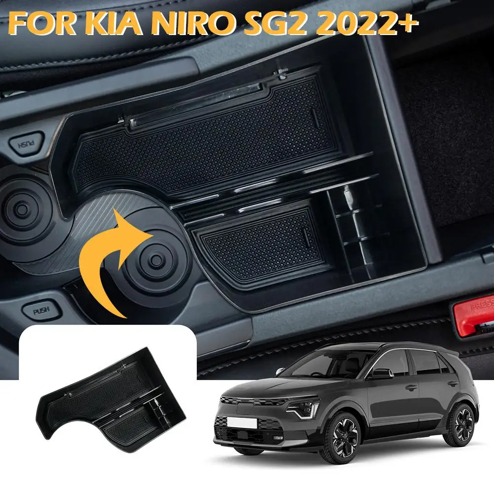 Center Console Armrest Storage Box Easy to Install 3 Grids Interior Accessories Containers Tray for Kia Niro SG2 2022 2023