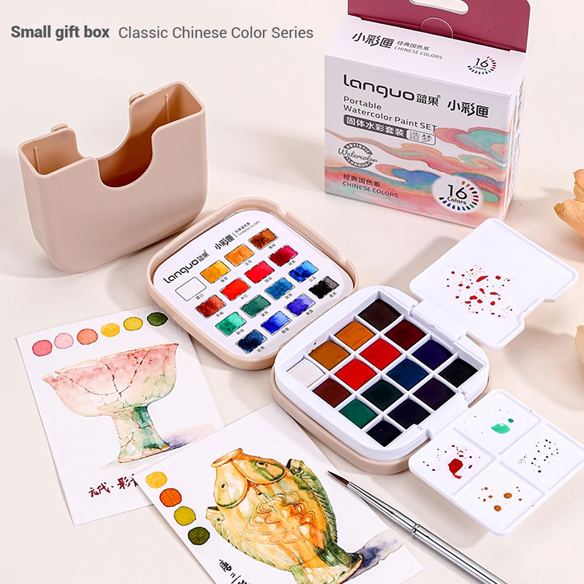 Photography Kit - LANGUO 16 Renk Taşınabilir Katı Suluboya