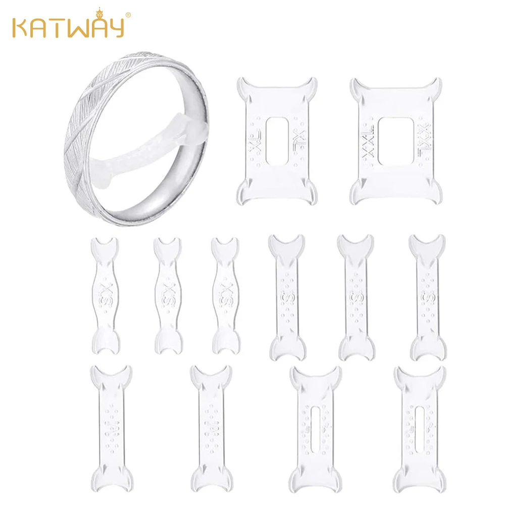 

KATWAY 12Pcs Ring Size Adjuster Pad Set, Fixed Reduction Ring Adjustment Pads HH-AA73