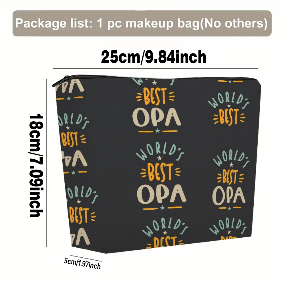 Worlds Best Opa Pattern Print Makeup Bags for Girls Cosmetic Pouch Toiletry Bag Pencil Case Travel Storage