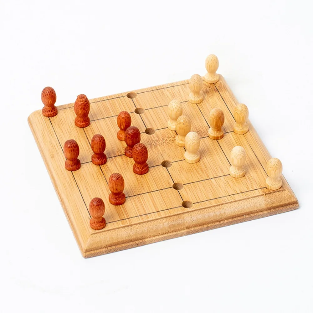 

Wooden Mini Chess Borad Game Educational Chessboard Travel Backgammon Checkers Portable Improve Intelligence