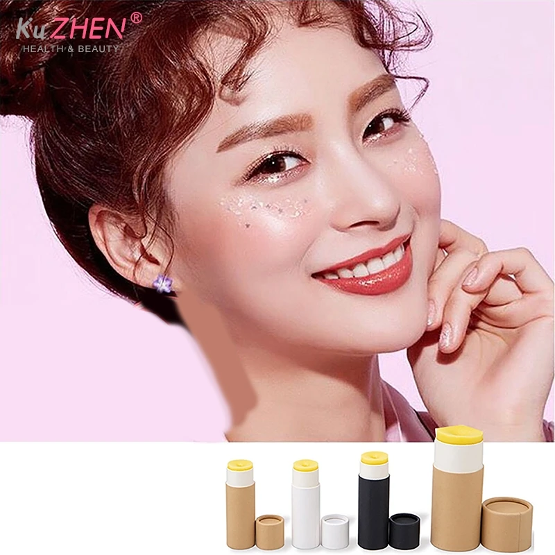 5Pcs/lot Kraft Paper Push Up Lipstick Tubes Biodegradable Cardboard Cosmetic Cylindrical Packaging Lip Balm Deodorant Container