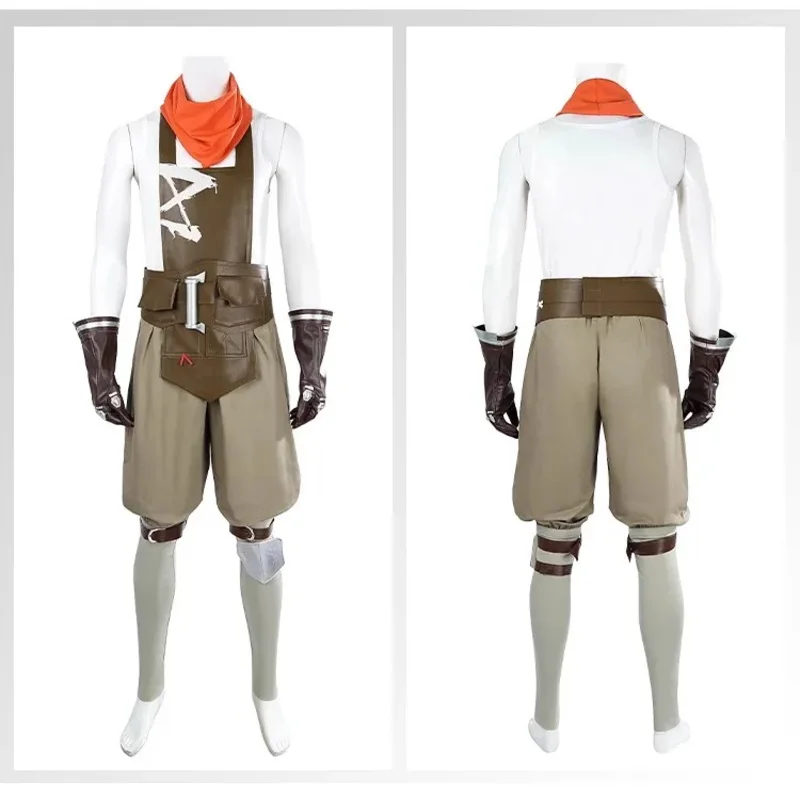 Anime ekko cosplay jogo lol arcane cosplay traje peruca branca máscara terno dos homens sapatos casaco natal Holloween roleplay personalizado
