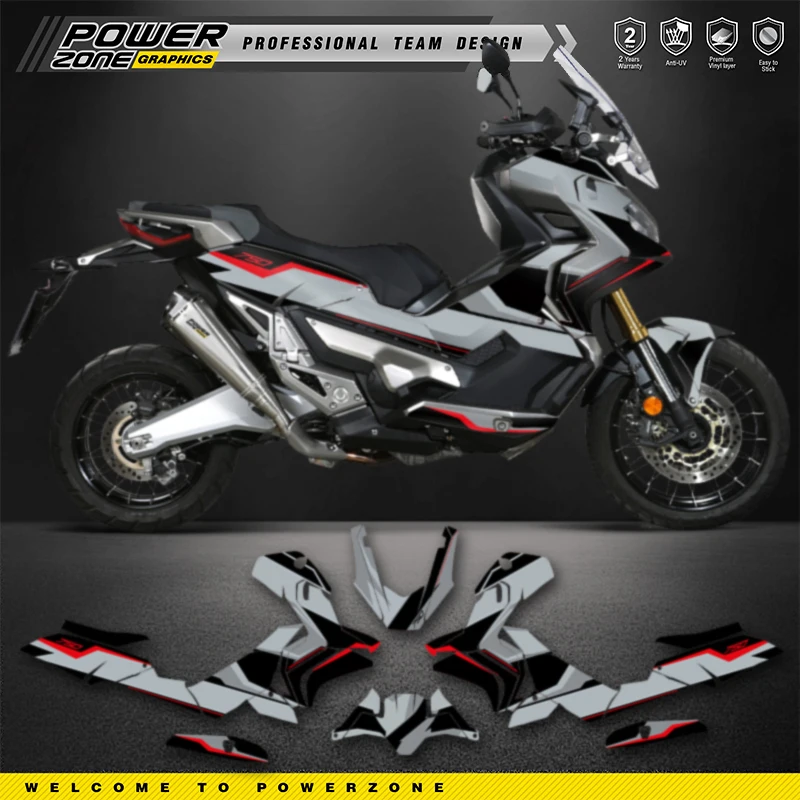 PowerZone Custom Team Graphics Backgrounds Decals Stickers Kit For Honda 2017 2018 2019 2020 X-ADV750 002