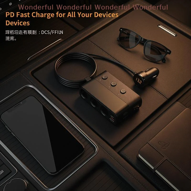 128W Multi-Port Car Charger Splitter PD30W QC3.0 Cigarette Lighter Adapter Fast Charging for    Devices