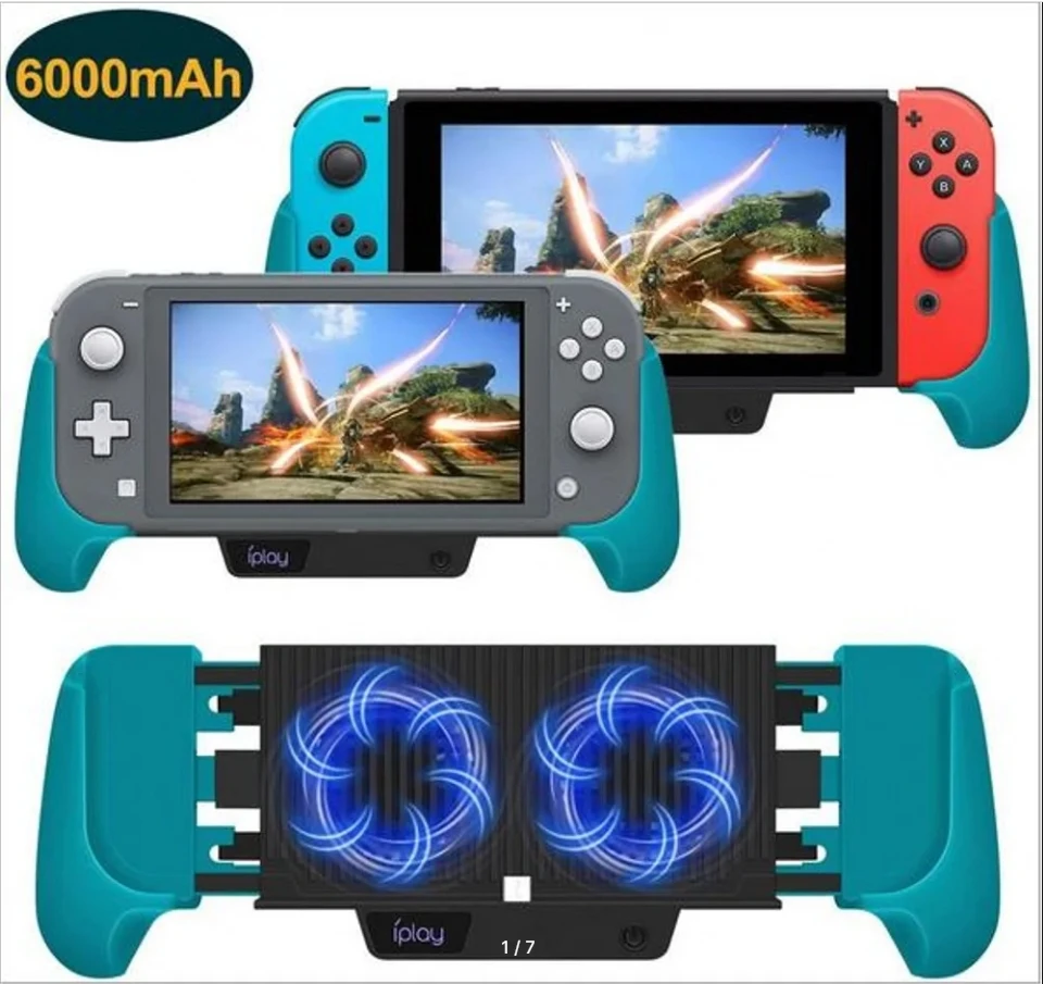 جديد مناسب لمقبض شحن التبريد المضيف نينتندو سويتش لايت NS مقبض حزمة بطارية خارجي 5600 قابل للتمدد مع حامل