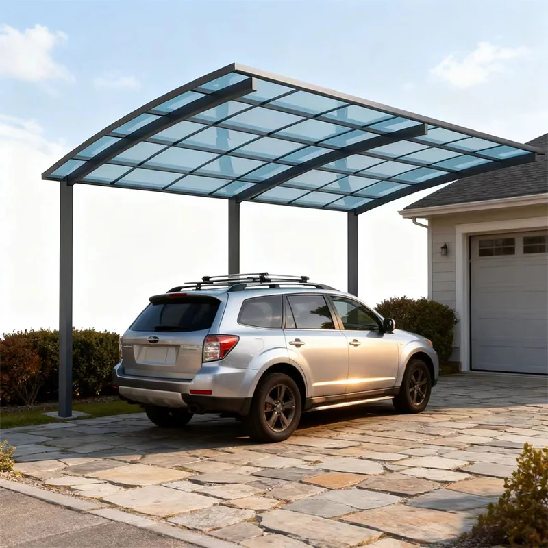 قوية الألومنيوم في الهواء الطلق سيارة مرآب مظلة معدنية في الهواء الطلق مقاوم للماء البولي كربونات سيارة المأوى المرآب لسقيفة مواقف السيارات #1