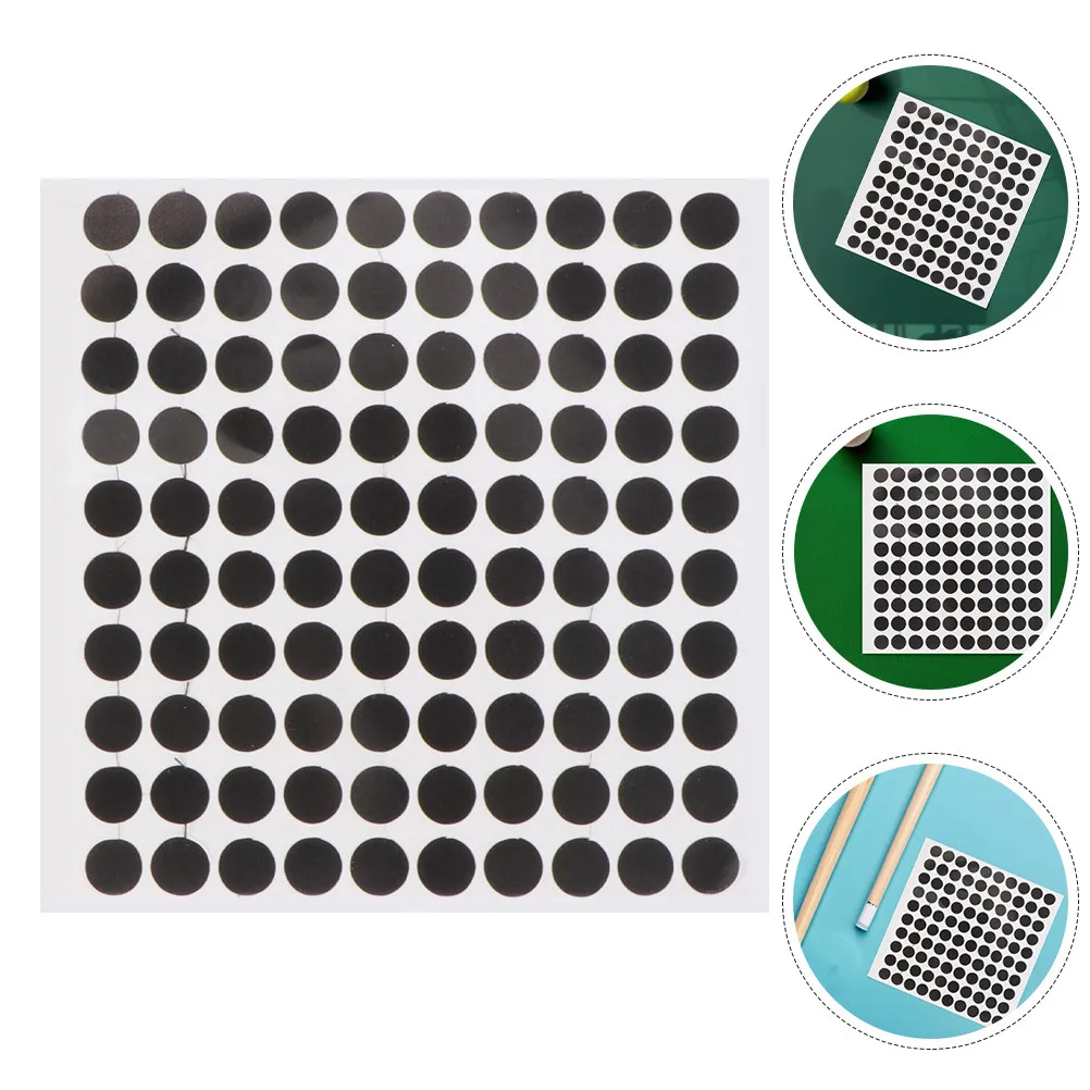 

4 Sheets American Style Snooker Black Dot Patches Pool Table Felt Repair Kit Round Marker Stickers for Billiards Competition