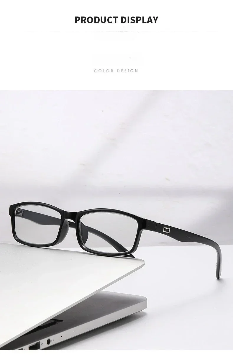 Herren-Presbyopie-Brille mit klassischem Farbverlauf und quadratischem Rahmen, multifokale Lesebrille mit photochrome Linse, 0 bis +4,0 – Detail 6
