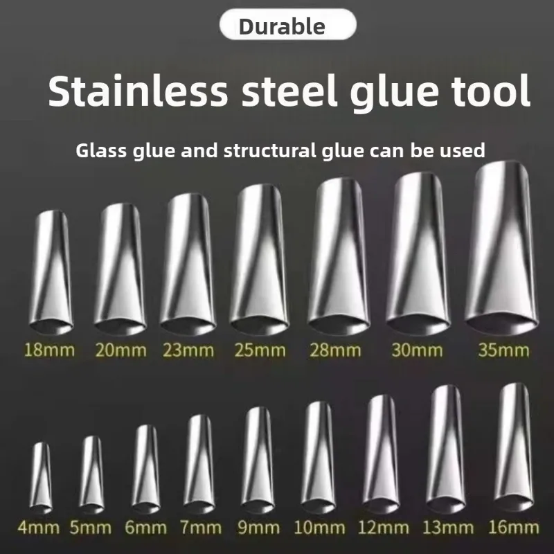 

14PC SStainless Steel Nozzle with Base Integrated Structure Gun Nozzle Soft Glue Gun Glass Door and Window Exterior Wall Glue