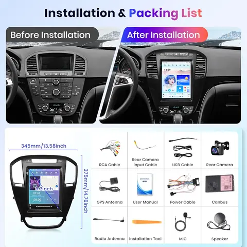 9.7" Android 12 Car Radio For Opel Insignia Buick Regal 2009 -2013 Multimedia Stereo Vertical Screen Carplay 4G WIFI Player 8 best sales radio opel insignia 2009 - №8