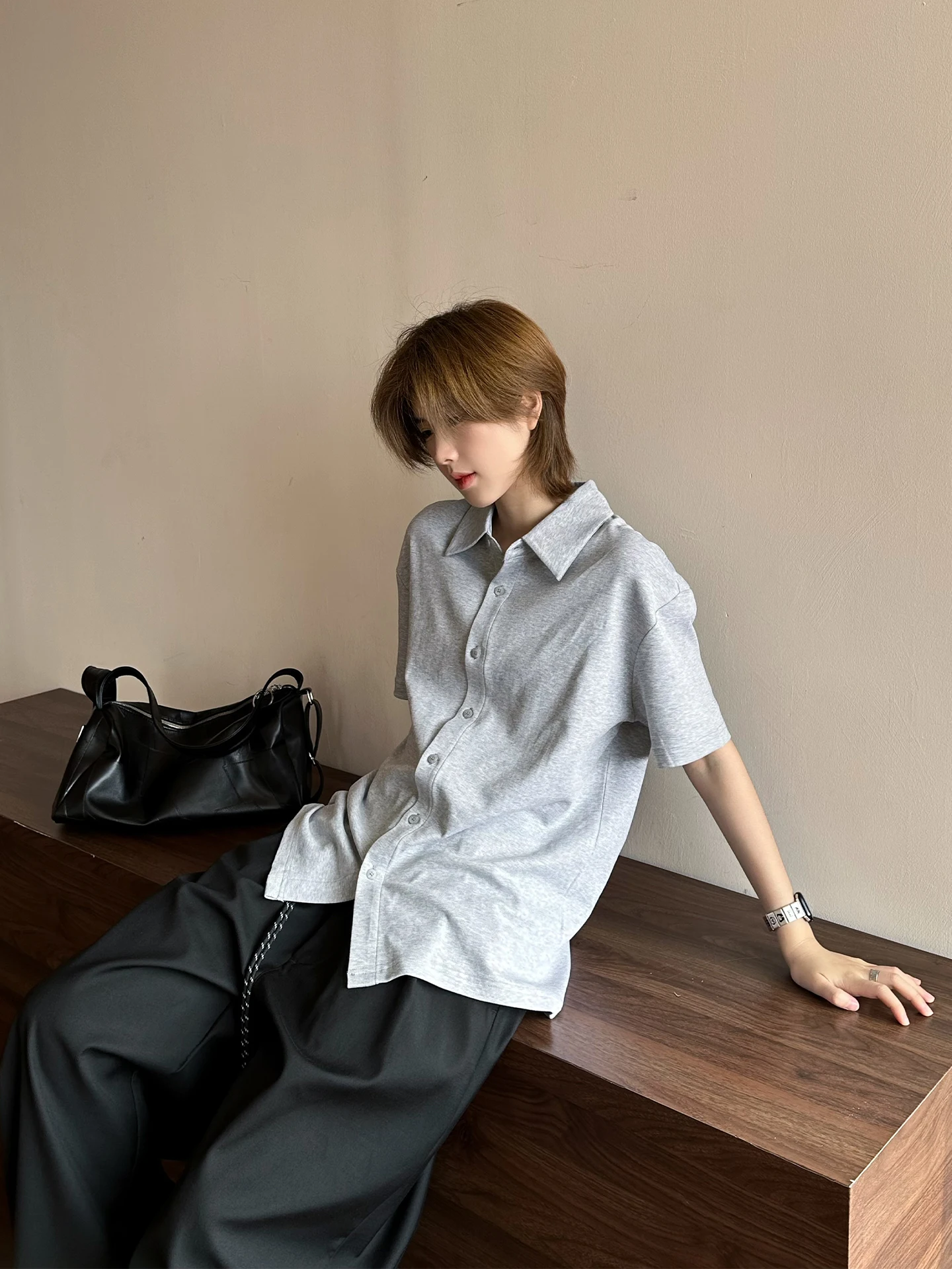 Retro Preppy Style Short Sleeve T-Shirt Couple Shirt Cotton Casual Fit Universal Size Standard Cotton Blend Spring Summer