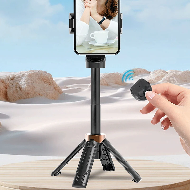 Bluetooth Selfie Stick Ultra-mini Universal Foldable Travel Portable Floor Mobile Phone Quadrupod 360 Degrees Rotation