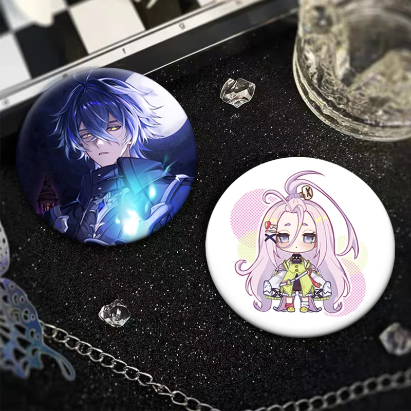 Columbina Alice Aino Kyryll Chudomirovich Flins Cartoon Brooches Game Genshin Impact Badge Pins Backpacks Ornament Accessorys
