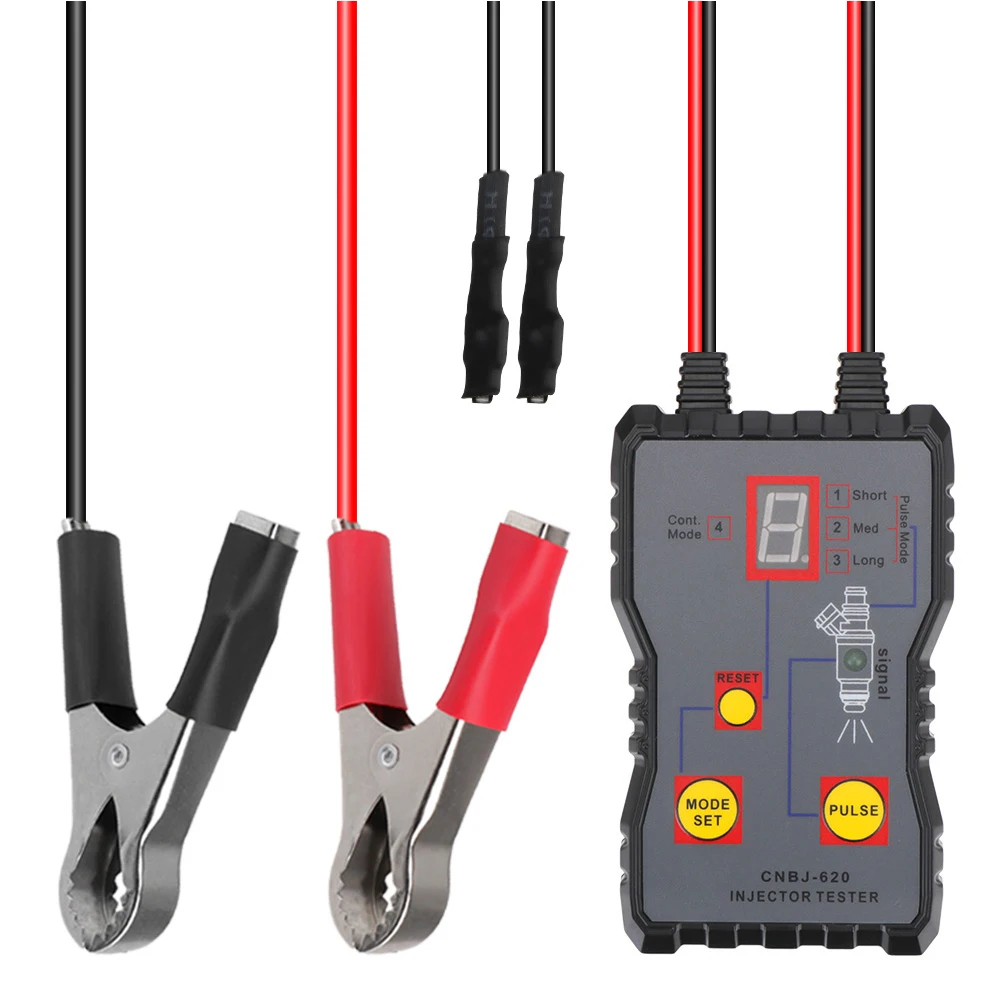 MZ620 Fuel Injector Tester with 4 Modes for Fuel System Scan and Injector Assessment on Cars and Motorcycles Using 12V Power