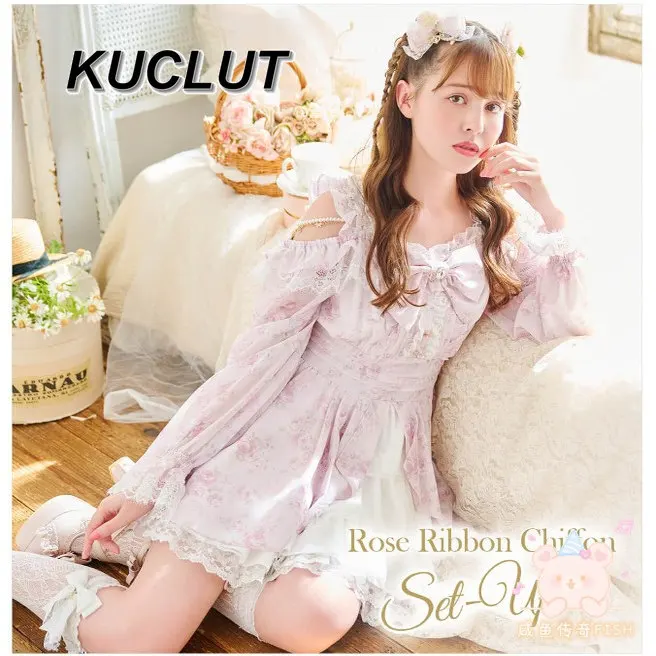 

SC Lolita Suit Elegant Fashion Bow Chain Mass-produced Lolita Dress + Culottes Set Spring Summer Women's Two Piece Sets
