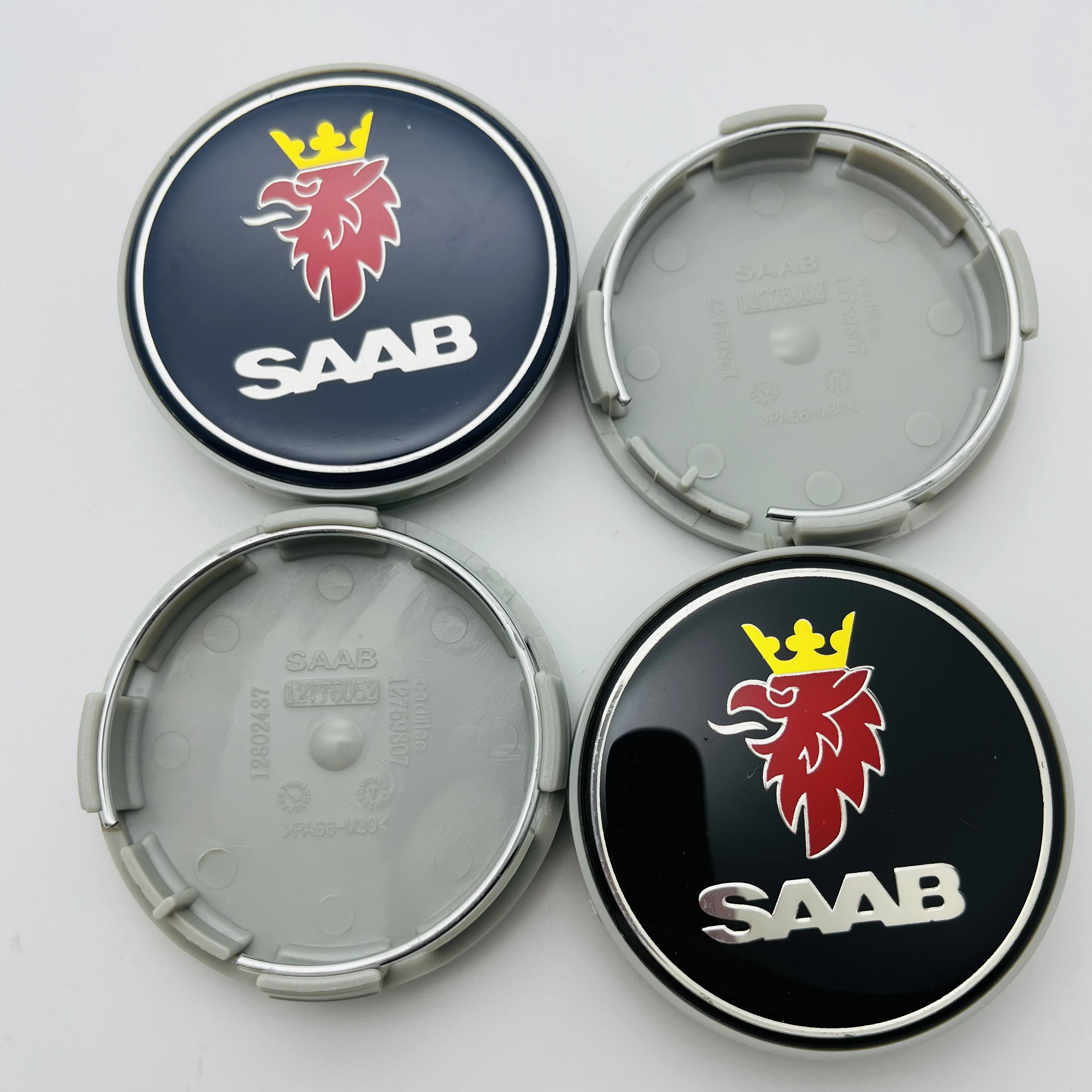 

4pcs/Lot x 63mm Blue Carbon Black Car Wheel Center Cap Rims Hub Caps For SAAB 9 3 9 5 9-3 9-5 SAAB Emblem Badge Accessories