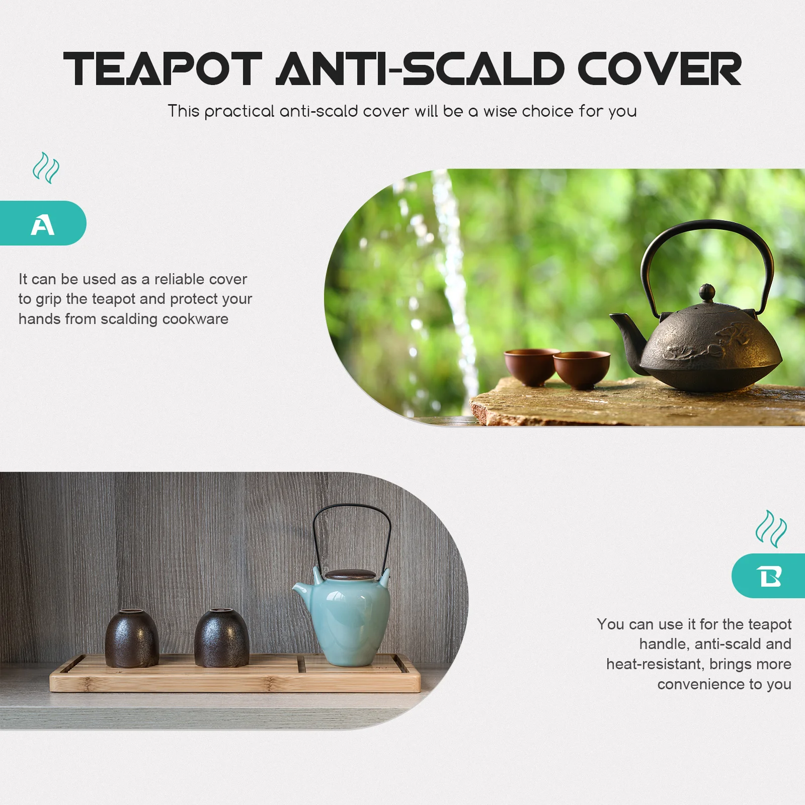 

Cloth Teapot Handle Cover Anti Scald Protective Heat Insulation Teakettle Sleeve Kitchen Gadget Teapot Handle Cover