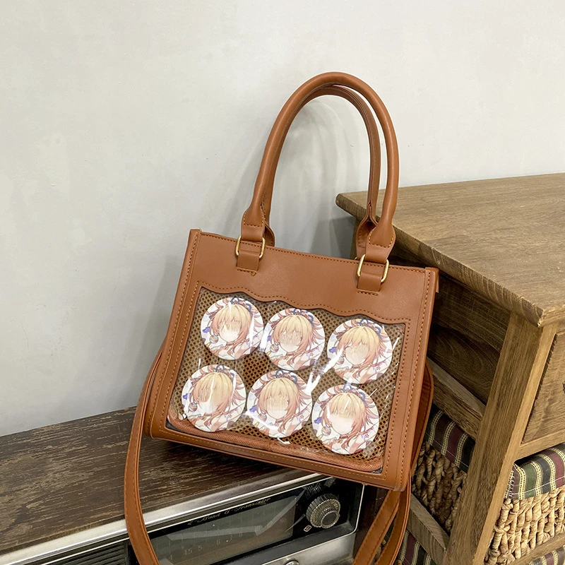 Japanese Women Kawaii Shoulder Crossbody Bag Fashion Y2k Aesthetic Casual Handbags New Preppy Female Transparent Ita Bags Trendy