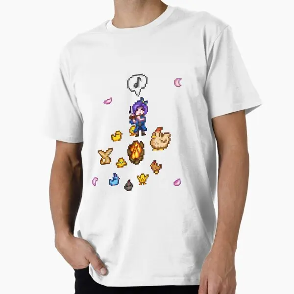 

Abigail of the Valley Anime Gift t shirt 100% cotton print clothing Stardew Valley Graphic Tee Y2K clothes Large size Tops