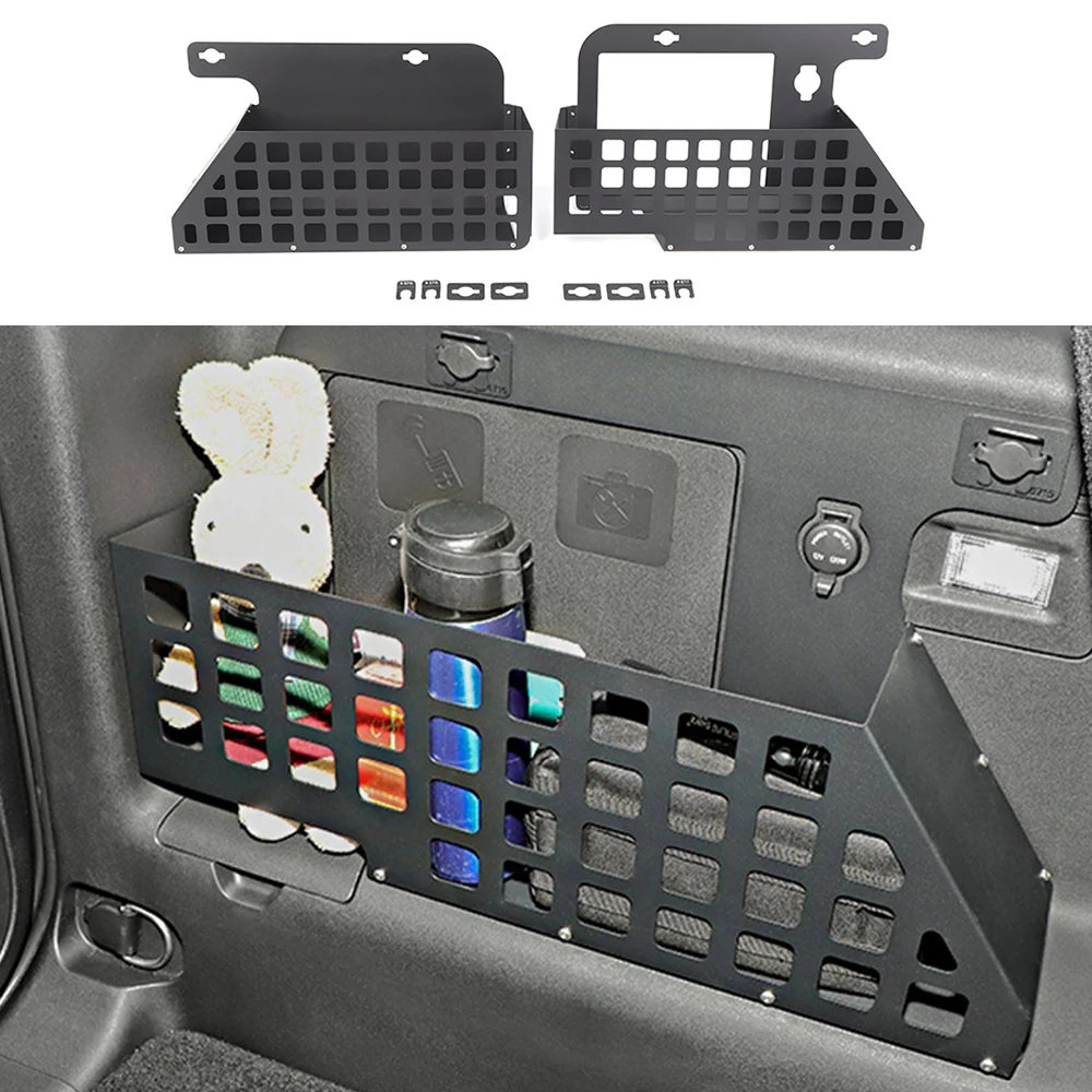 

Aluminum Alloy Rear Trunk Storage Rack Organizer Left Right Side Cargo Frame with Mesh Net Interior Accessories for BAIC 212 T0