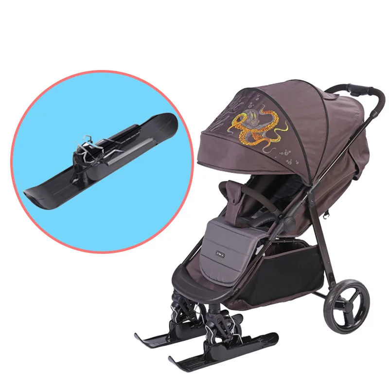 Baby Stroller Glider Ski Accessory Sled For Trotting Buggy Pushchair Rollator Snow Tube Glide