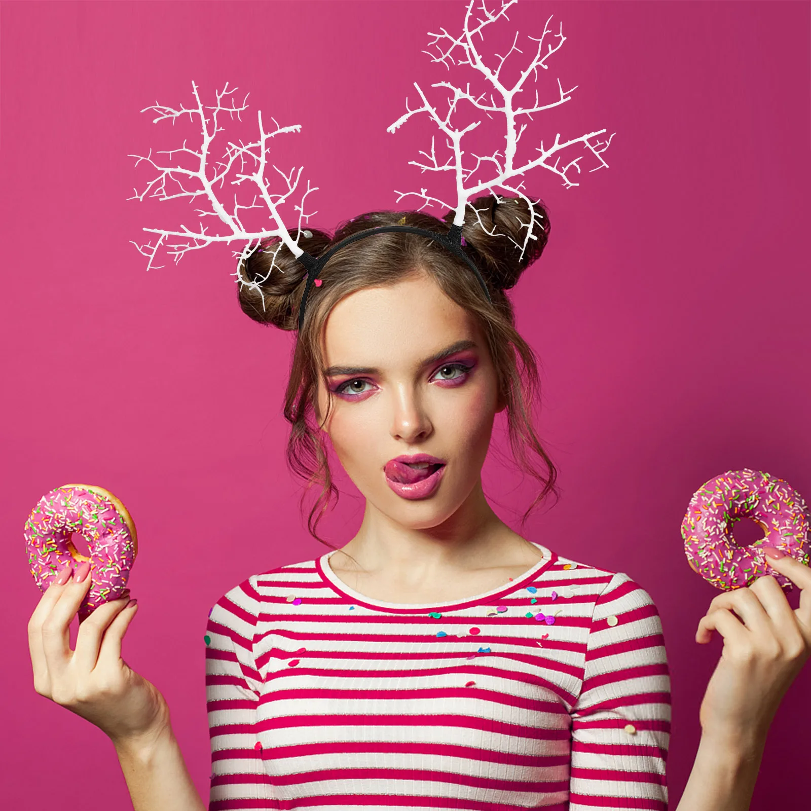 

Antler Hair Hoops Branch Style Flexible Soft Lightweight Costume Party Birthday Party Headband Hair Ornament