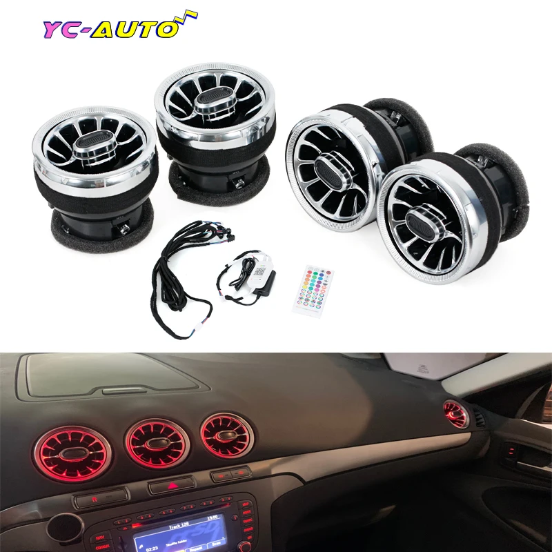 

For Ford Mondeo LED Ambient Light Front Dashboard AC Air Condition Vent Outlet Turbo Interior Trim Car Accessories