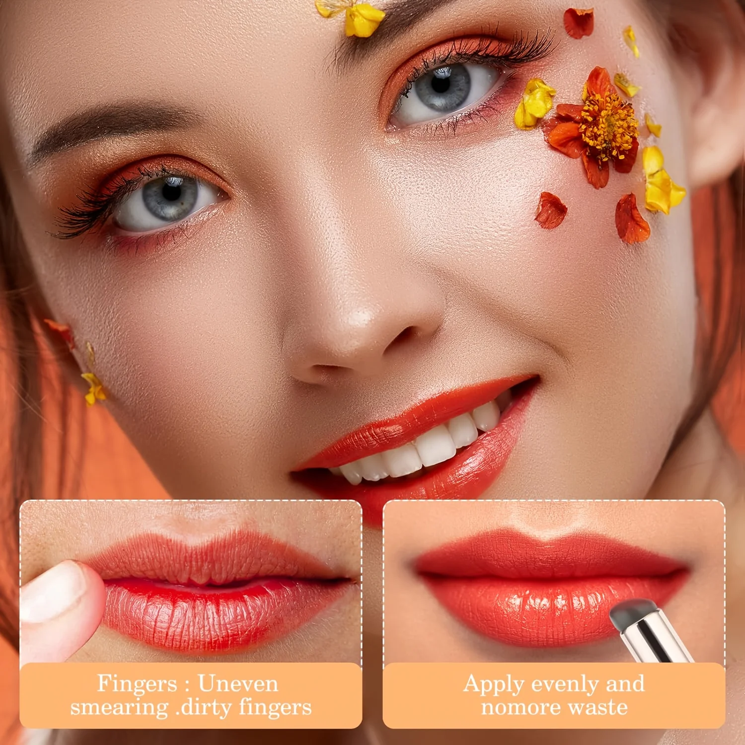 Portable Silicone Lip Brush with Cover - Mini Makeup Applicator, Easy to Apply, Suitable for Lip Balm, Lipstick Auxiliary Tool