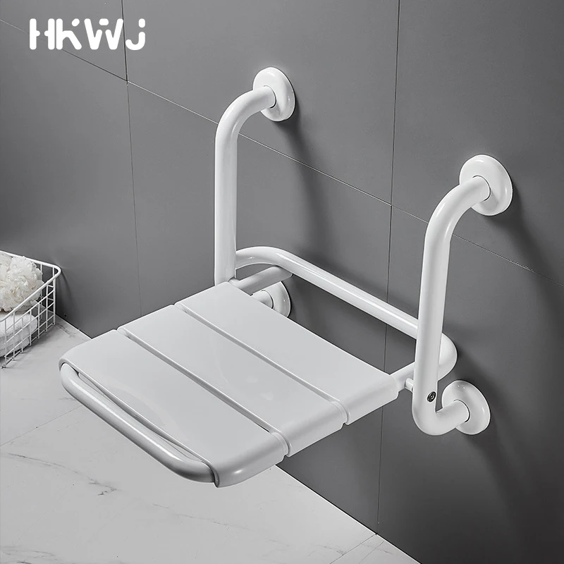 Bathroom Folding Seat with Armrest, Safety Non-slip for Elderly Stool Disabled Barrier-free Armrest ,Bath Stool For Bathroom