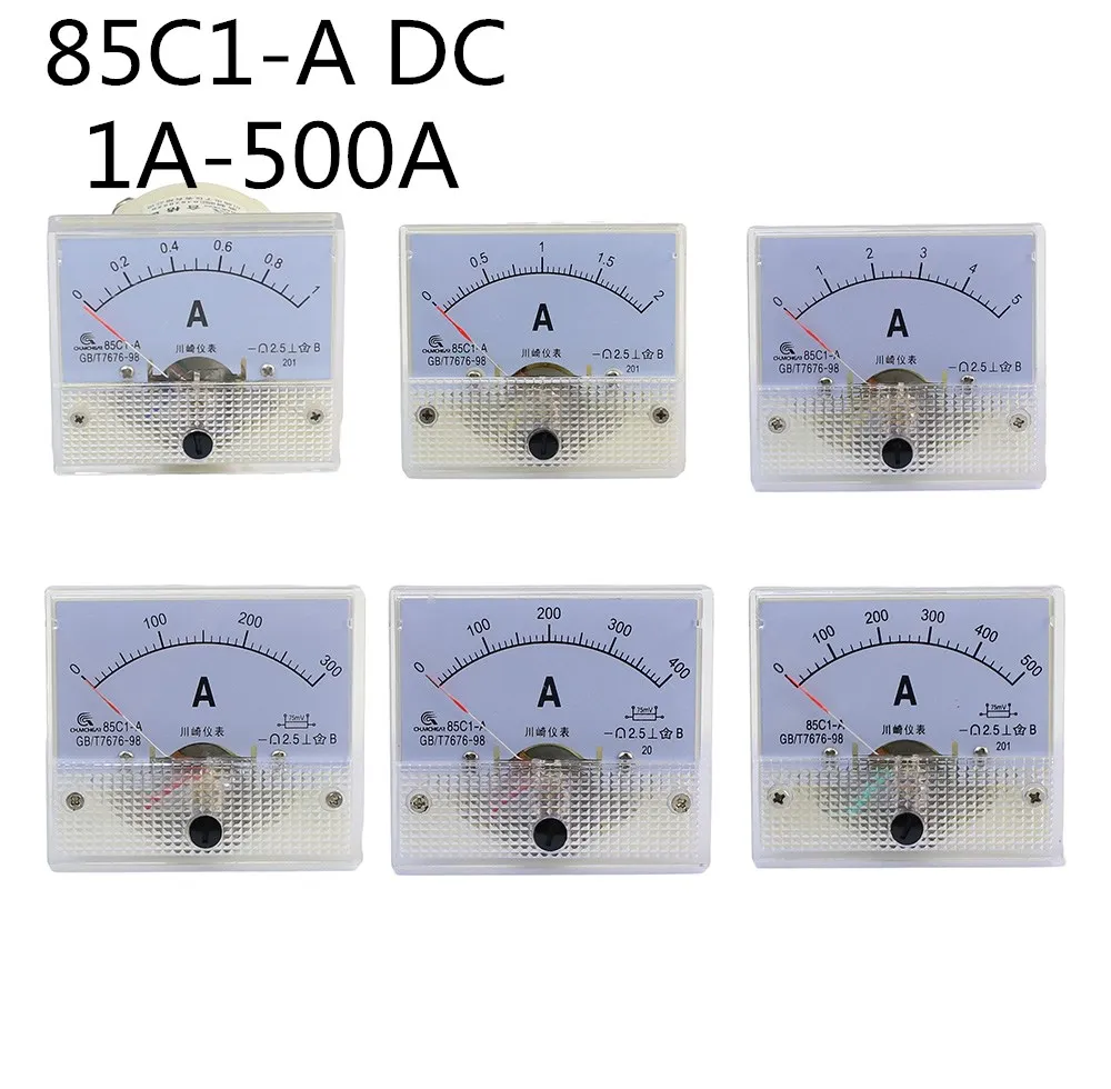 

85C1-A DC pointer ammeter 1A 2A 3A 5A 10A 20A 30A 50A 75A 100A 150A 200A 300A 400A 85C1 series analog AMP meter 64*56 mm size