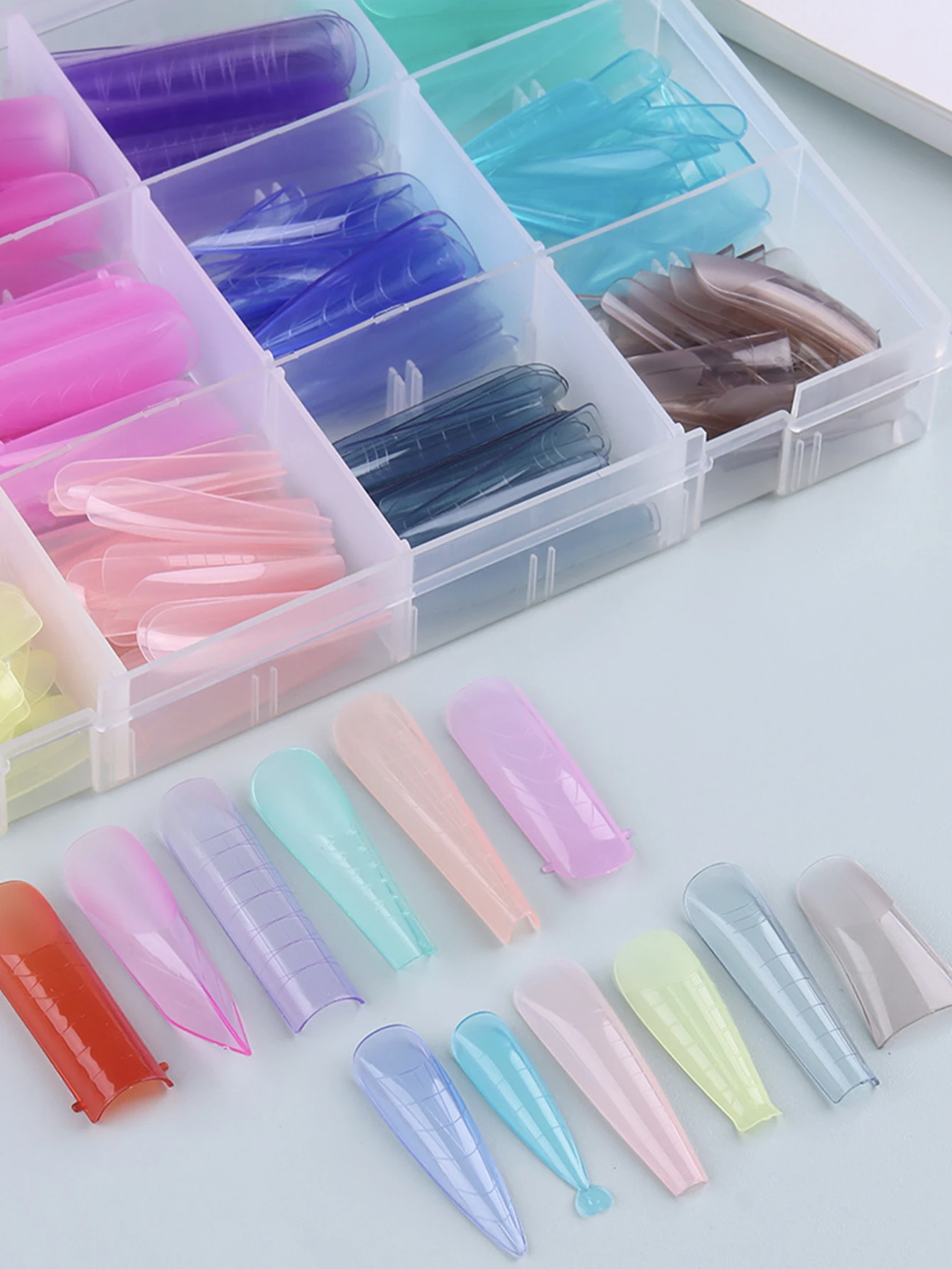 288pcs Dual Forms for Poly Nail Gel Dual Nail Forms Extension Molds Stiletto Coffin Square Nail Tips for Builder Gel Manicure