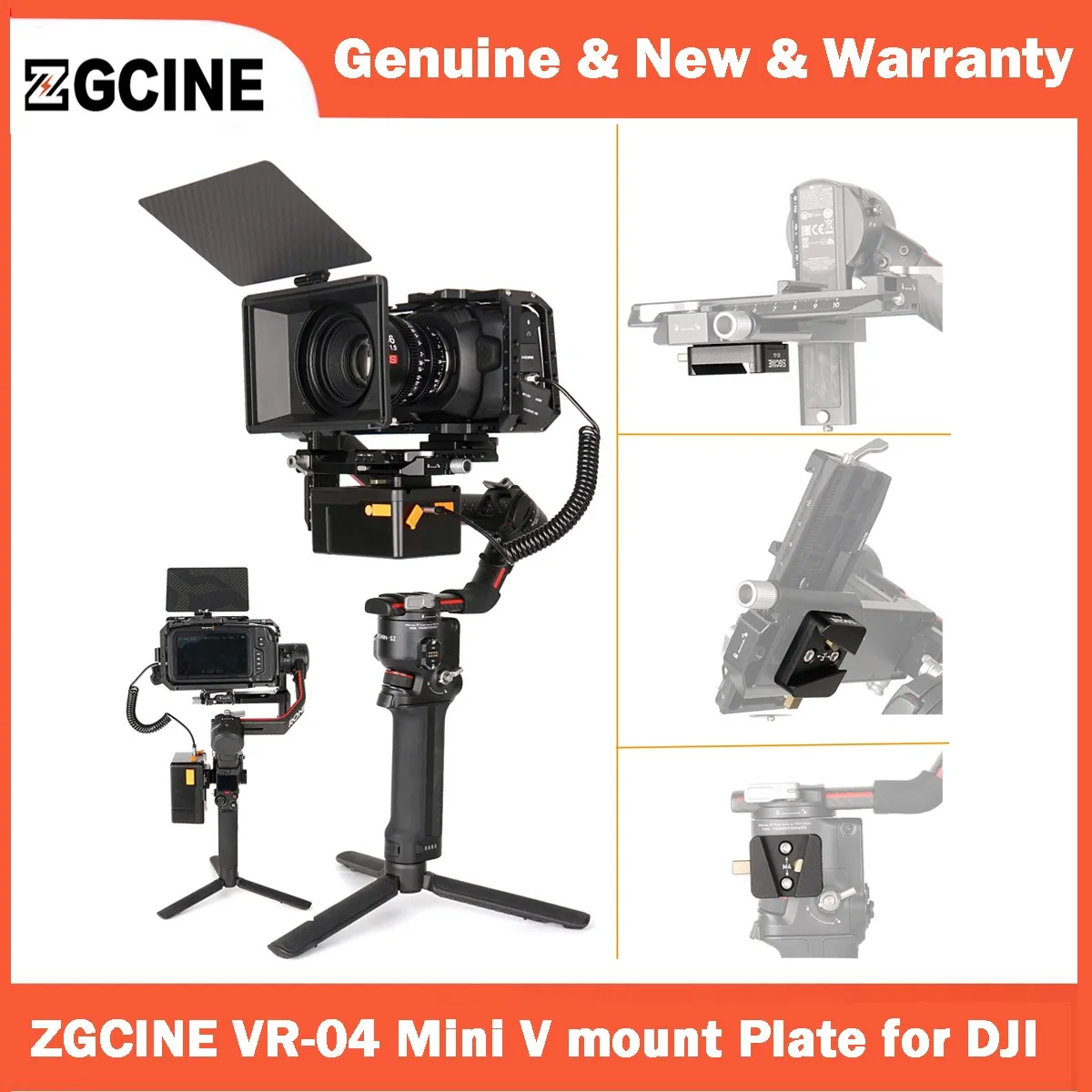 

ZGCINE VR-04 Mini V mount Plate для DJI Ronin Gimbal Stabilizer S2 S3 Axis