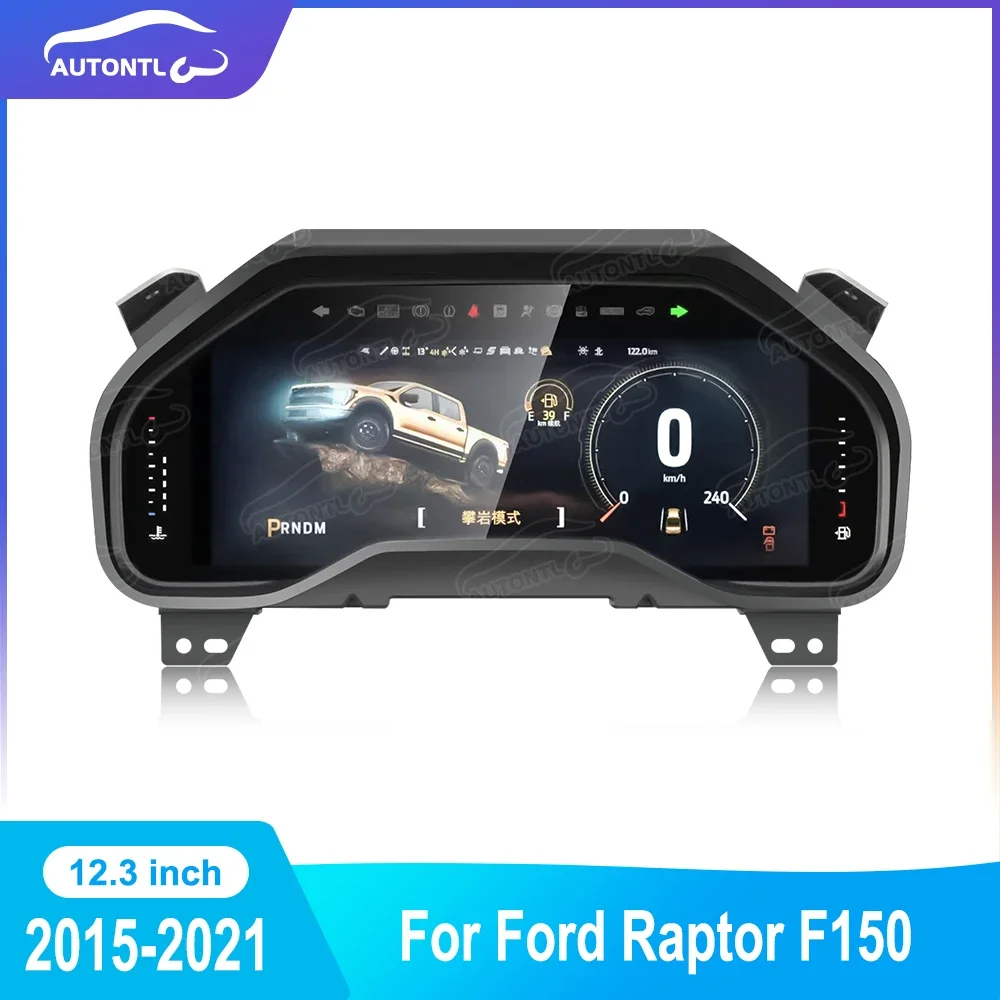 

NaviHua 12.3 Inch Car Digital Cluster for Ford F150 Raptor 2015 2021 LCD Dashboard Auto Speedometer Virtual Cockpit New Design