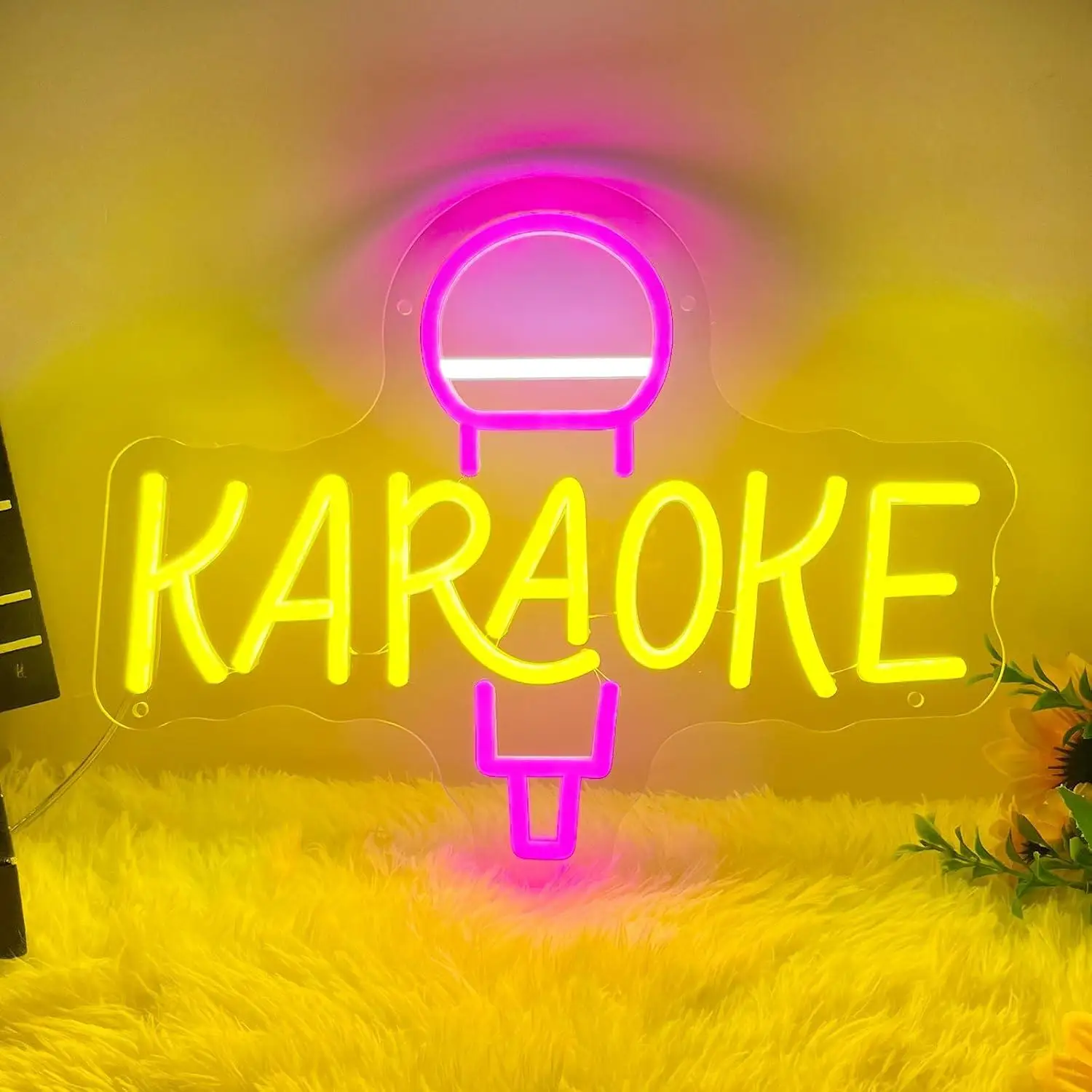 Karaoke Neon Sign Led Neon Light For Music Studio Bar Pub Game Room Home Wall Art Party Celebration Birthday Gift Night Light