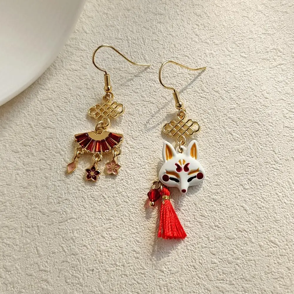 Cute Japanese Sakura For Girls Temperament Tassel Pendent Chinese Drop Earrings Women Stud Earrings Korean Dangle Earrings