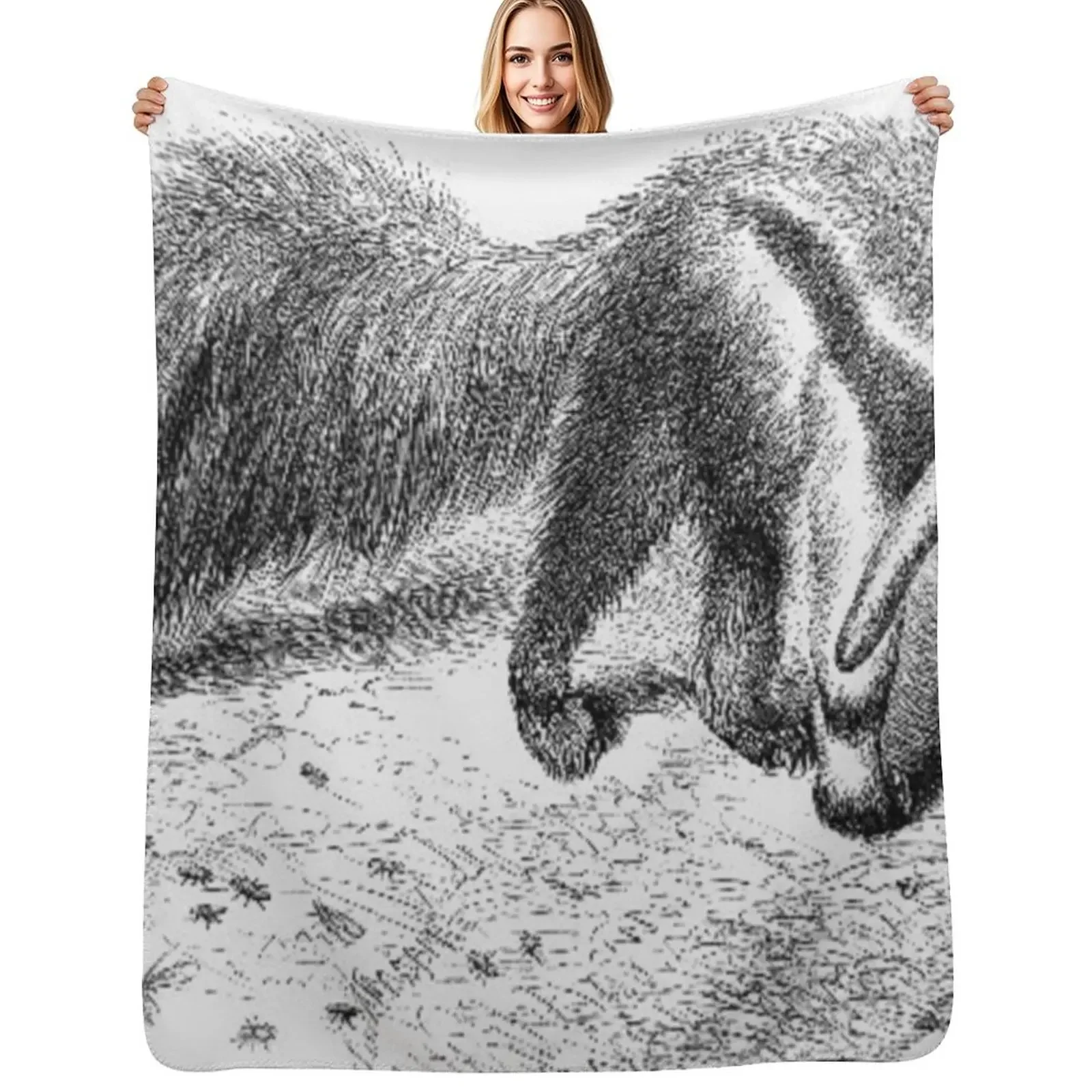 Giant anteater from Eccentricities of Animal Creation Throw Blanket Beach Hairy For Decorative Sofa Large Winter beds Blankets